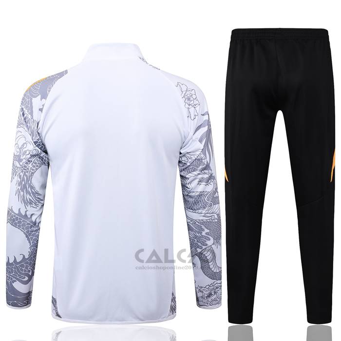 Tuta da Track di Giacca Real Madrid Dragon Bambino 2024-2025 Bianco